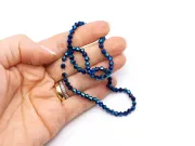 Margele cristal biconic electroplacat 4mm albastru inchis metalic (sirag)