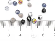 Margele cristal biconic 4mm mix negru gri (250buc)