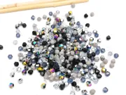 Margele cristal biconic 4mm mix negru gri (250buc)