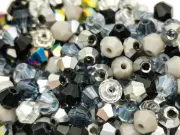 Margele cristal biconic 4mm mix negru gri (250buc)