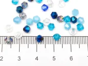 Margele cristal biconic 4mm mix albastru (250buc)
