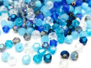 Margele cristal biconic 4mm mix albastru (250buc)