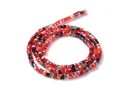 Margele cristal cub 2.5mm mix rosu (sirag)