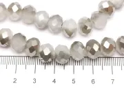 Margele cristal rondel fatetat 10x8mm gri opal argintiu (sirag)