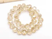 Margele cristal rondel fatetat 10x8mm bej lustered (sirag)