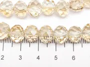 Margele cristal rondel fatetat 10x8mm bej lustered (sirag)