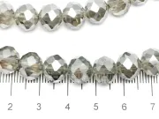 Margele cristal rondel fatetat 10x8mm gri inchis lustered (sirag)