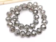 Margele cristal rondel fatetat 10x8mm gri inchis lustered (sirag)