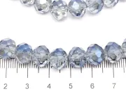 Margele cristal rondel fatetat 10x8mm albastru denim lustered (sirag)