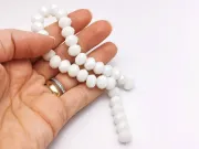 Margele cristal rondel fatetat 10x8mm alb opac lustered (sirag)