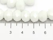 Margele cristal rondel fatetat 10x8mm alb opac lustered (sirag)