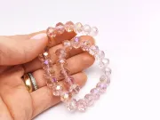 Margele cristal rondel fatetat 10x8mm roz AB (sirag)