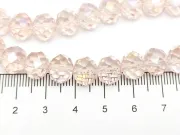 Margele cristal rondel fatetat 10x8mm roz AB (sirag)