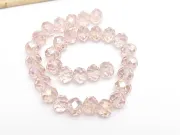 Margele cristal rondel fatetat 10x8mm roz AB (sirag)