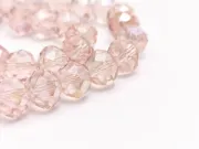 Margele cristal rondel fatetat 10x8mm roz AB (sirag)