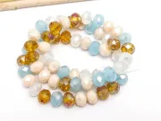 Margele cristal rondel fatetat 8x6mm mix (sirag)