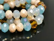 Margele cristal rondel fatetat 8x6mm mix (sirag)