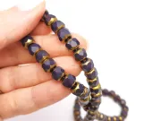 Margele cristal rondel fatetat 7.5x6.5mm mov indigo (sirag)
