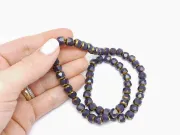 Margele cristal rondel fatetat 7.5x6.5mm mov indigo (sirag)