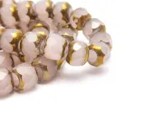 Margele cristal rondel fatetat 7.5x6.5mm rose opal (sirag)