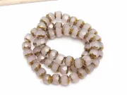 Margele cristal rondel fatetat 7.5x6.5mm rose opal (sirag)