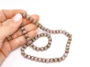 Margele cristal rondel fatetat 7.5x6.5mm rose opal (sirag)