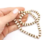 Margele cristal rondel fatetat 7.5x6.5mm crem (sirag)