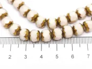 Margele cristal rondel fatetat 7.5x6.5mm crem (sirag)