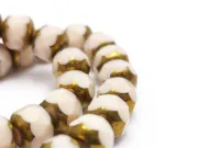 Margele cristal rondel fatetat 7.5x6.5mm crem (sirag)