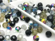 Margele cristal rotund fatetat 4mm mix negru gri (250buc)