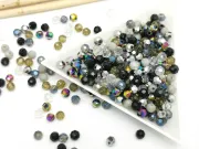 Margele cristal rotund fatetat 4mm mix negru gri (250buc)