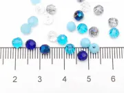 Margele cristal rotund fatetat 4mm mix albastru (250buc)