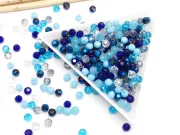 Margele cristal rotund fatetat 4mm mix albastru (250buc)