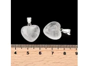 Pandantiv cuart de stanca inima 15mm