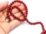 Sirag perle tip Mallorca 6mm rosu inchis