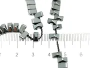 Sirag hematit dreptunghi conic cu doua orificii 7x3x3mm