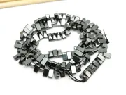 Sirag hematit dreptunghi conic cu doua orificii 7x3x3mm