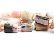 Sirag scurt opal roz tub 11~10x6~7mm