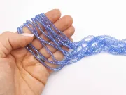 Margele cristal rondel 3x2mm albastru pal lustered (sirag)