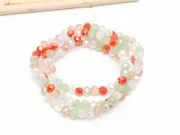 Margele cristal rondel fatetat 4x3mm mix portocaliu verde (sirag)