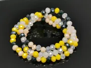 Margele cristal rondel fatetat 4x3mm mix galben roz (sirag)