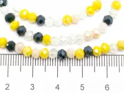 Margele cristal rondel fatetat 4x3mm mix galben roz (sirag)