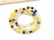 Margele cristal rondel fatetat 4x3mm mix galben roz (sirag)