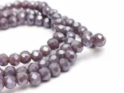 Margele cristal rondel fatetat 4x3mm lavanda inchis opac lustered (sirag)