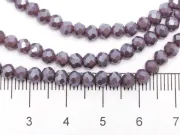 Margele cristal rondel fatetat 4x3mm lavanda inchis opac lustered (sirag)