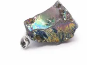 Pandantiv cuart electroplacat nugget 32x30x19mm