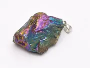 Pandantiv cuart electroplacat nugget 32x22x15mm