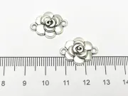 Link argintiu floare 19x14x3.5mm
