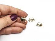 Charm otel inoxidabil 304 auriu elefant 15x14.5x5mm