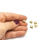 Charm otel inoxidabil 304 auriu inima 11x9mm